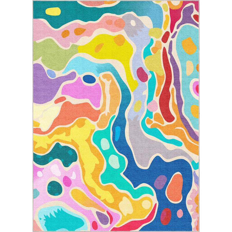 Well Woven Crayola Bright Modern Dining Bedroom Playroom Low-Pile Rug