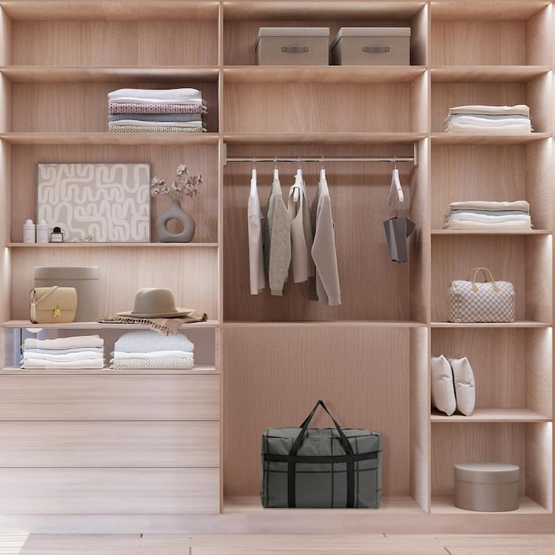 1 Pack Clothes Storage, Moving Bags for Organizing Bedroom, Closet Organizers and Storage Black