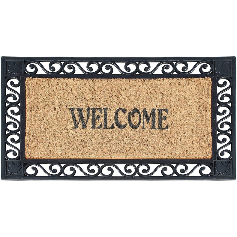 A1HC Rubber and Coir Large Heavy-Duty Outdoor Doormat, 23X38