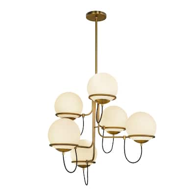 Alora Lighting CH458632 Alba 6 Light 32" Wide Chandelier