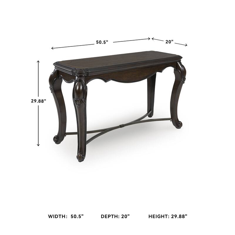 Signature Design by Ashley Maylee Dark Brown Sofa Table - 51" W x 20" D x 30" H