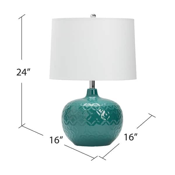 Lorna 24" Teal Ceramic Table Lamp - 16 x 16 x 24 - Bed Bath & Beyond ...