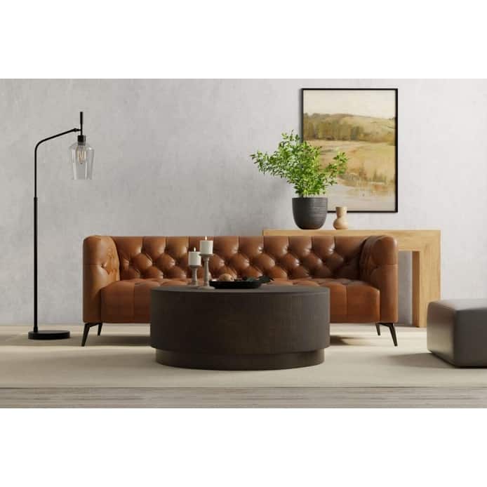 Carolina Chair & Table Tamia 42" Round Wooden Coffee Table - Elm