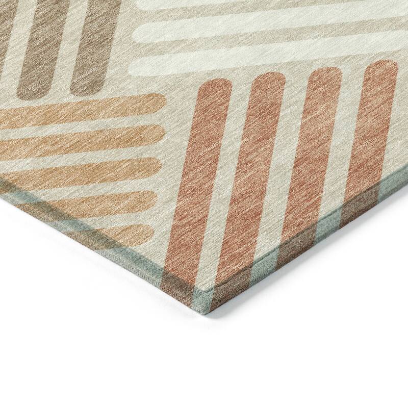 Machine Washable Indoor/ Outdoor Modern Weave Chantille Rug