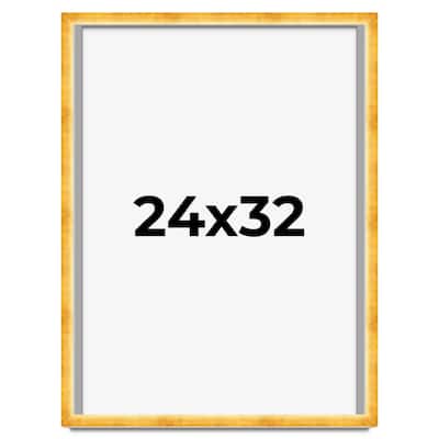24x32 Shadow Box Frame Gold | 1.625 Inches Deep Real Wood Traditional