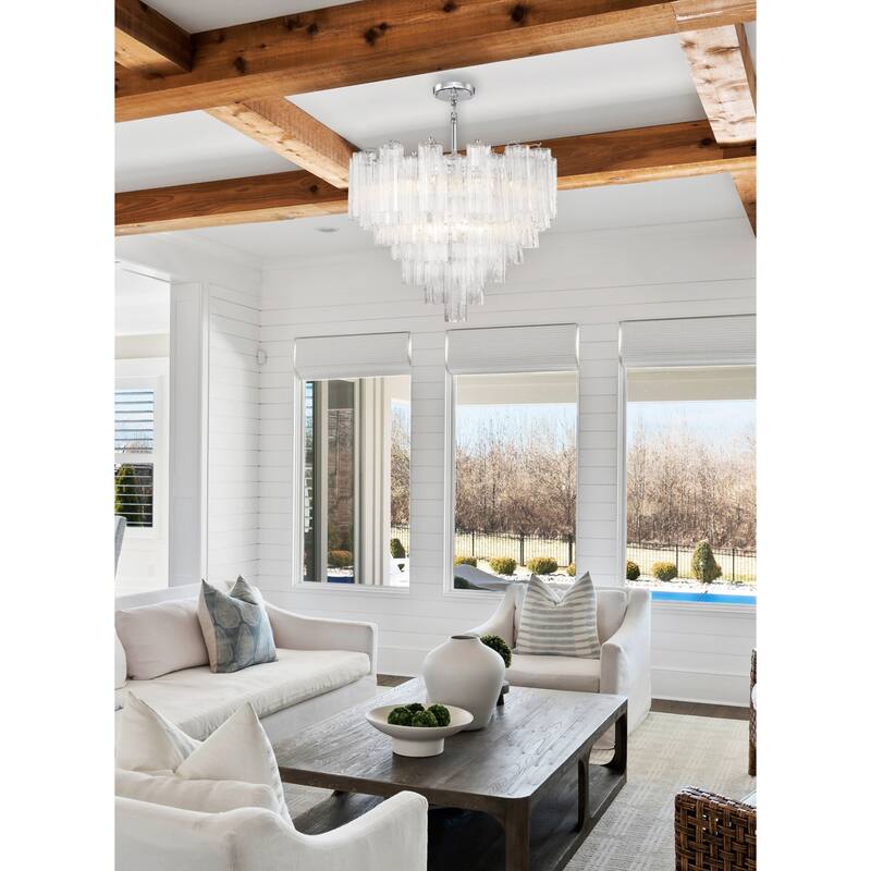 Crystorama Lighting Group ADD-312-CL Addis 12 Light 27" Wide Waterfall