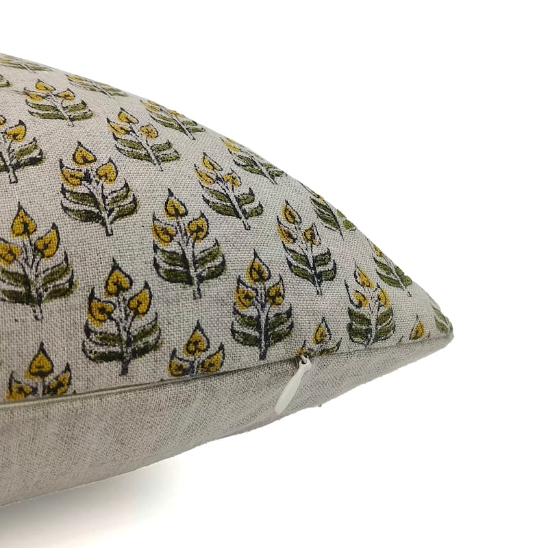 Fabdivine Linen Farmhouse Block print pillow Cover