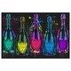 preview thumbnail 1 of 64, Luminous Party Champagne, Colorful Party Bubbles Modern Black Canvas Wall Art Print for Dining Room 16 x 11 - Black