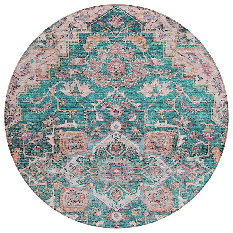 Machine Washable Indoor/ Outdoor Chantille Traditional Boho Rug