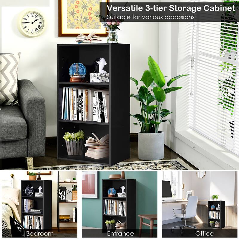Gymax 3 Open Shelf Bookcase Modern Multi-functional Storage Display - See Details