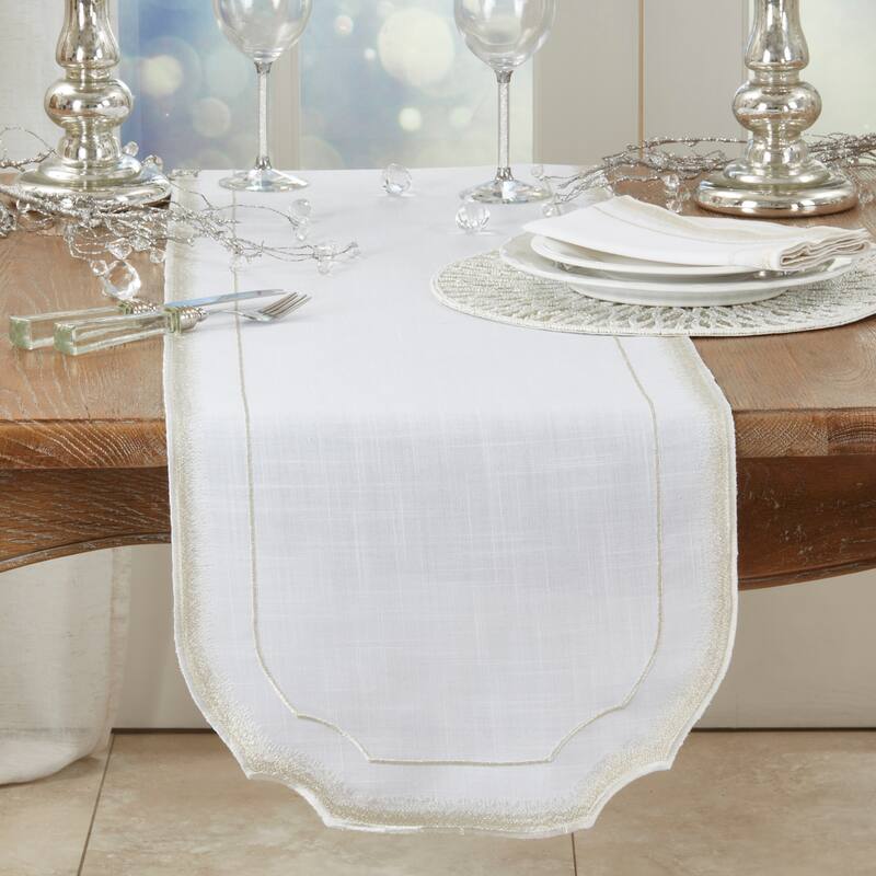 Elegant Embroidery Detail Table Runner