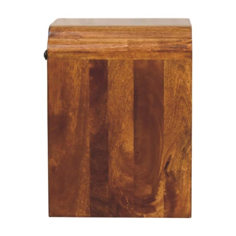 HomeRoots 16" Chestnut Solid Wood One Drawer Scallop Edge Nightstand