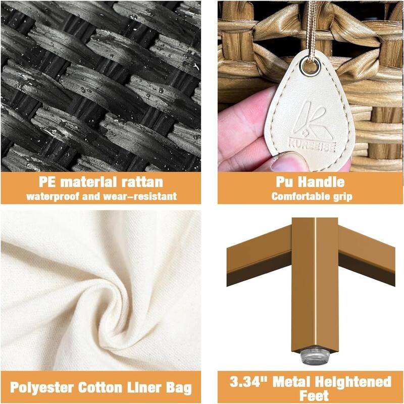 Laundry Hamper with 2 Removable Liner Bags - 22"L x 13"W x 28"H