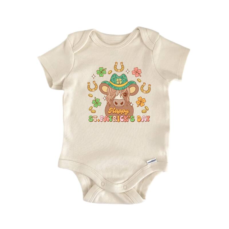 Happy St. Patrick's Day - Baby Boy Girl Clothes Infant Bodysuit Funny Cute Newborn - White - 6-9M