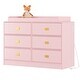 preview thumbnail 1 of 6, Dresser for Bedroom with 6 Drawers Pink