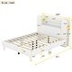preview thumbnail 9 of 7, White Platform Bed, Bookshelf Headboard, Space-Saving Design, Sturdy Construction