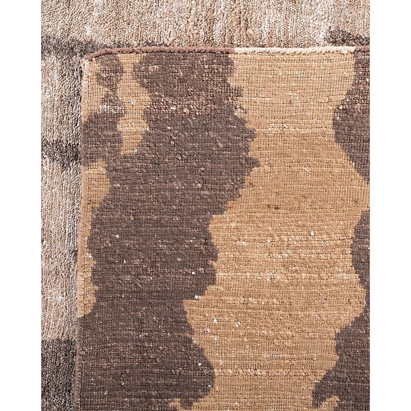 Ganga One-of-a-Kind Hand-Knotted Area Rug, Brown - 8' 10" x 11' 10"
