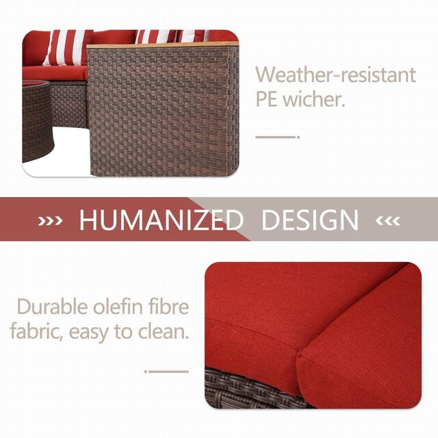 Nuon Wicker Outdoor 5-piece Sectional Set by Havenside Home