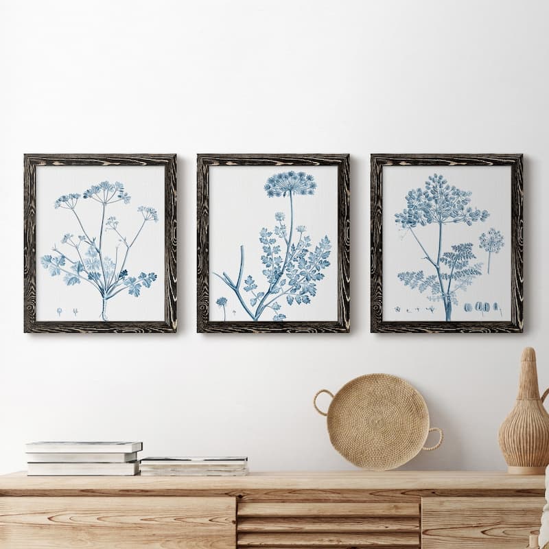 Antique Botanical in Blue IV-Premium Framed Canvas - Ready to Hang - Multi-Color