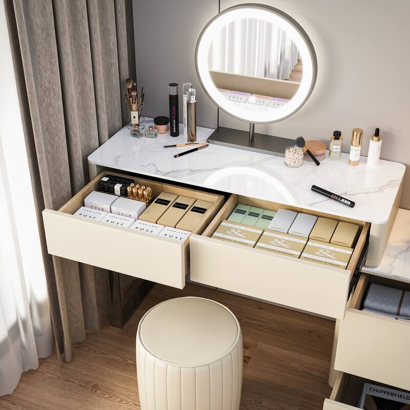 JASIWAY Modern Solid Wood Telescopic Makeup Vanity Desk