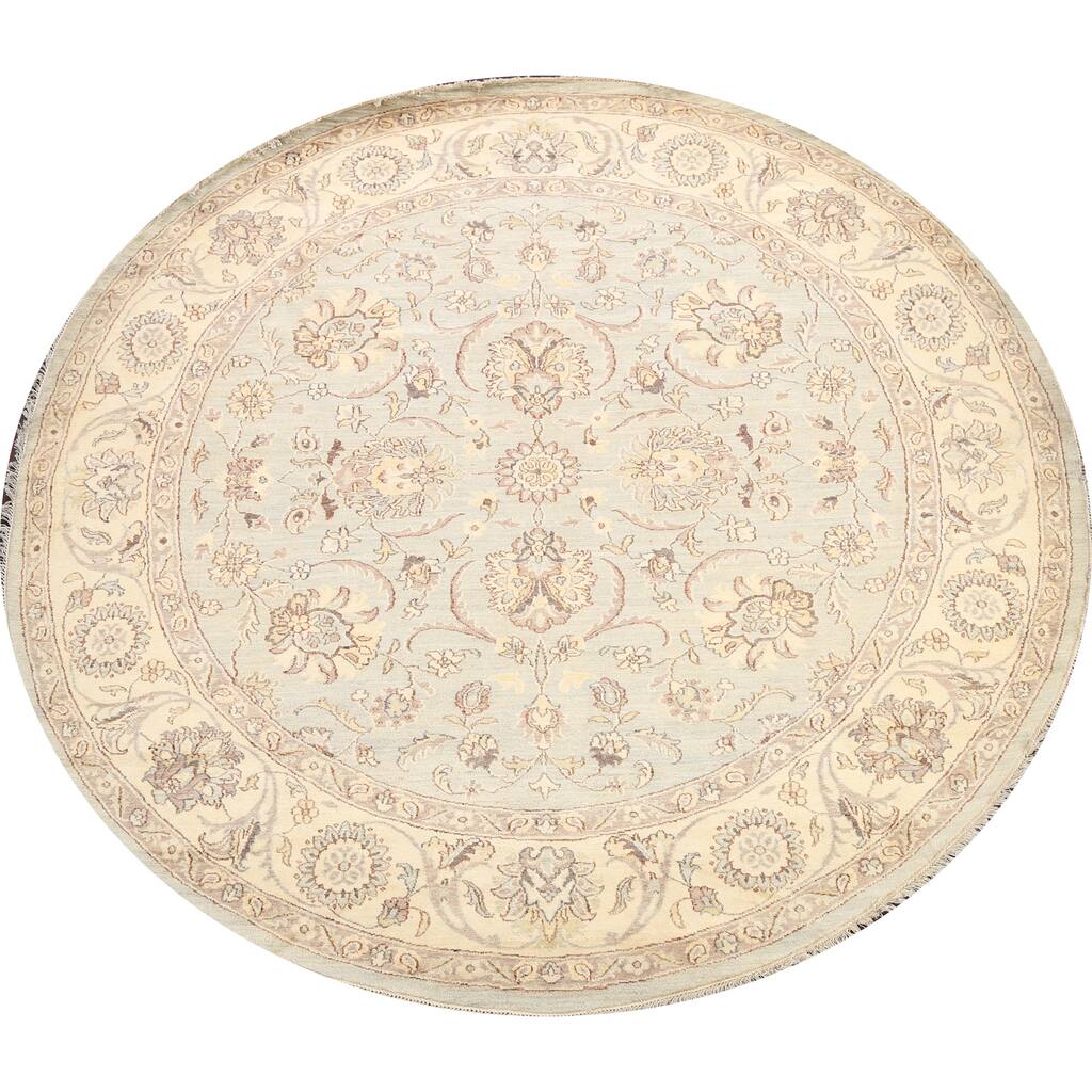 Floral Oushak Chobi Oriental Traditional Area Rug Wool Hand-knotted - 8'1" x 8'4" Round