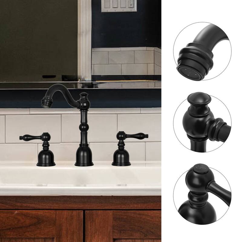 Widespread Two-handle Copper Bathroom Faucet