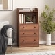 preview thumbnail 2 of 8, Gymax 3-Drawer Dresser 44'' Tall Wood Storage Organizer Chest w/ 2