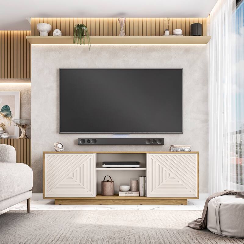 Modern TV Stand for TVs Up to 70-Inch - Oak