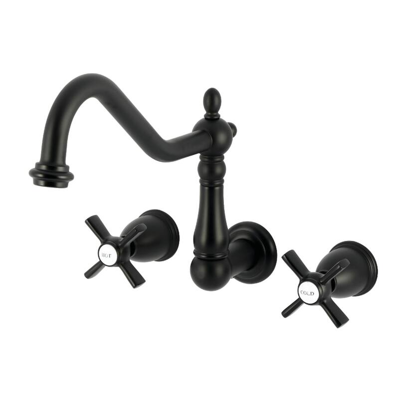 Kingston Brass Millennium Two-Handle Wall Mount Roman Tub Faucet - Matte Black