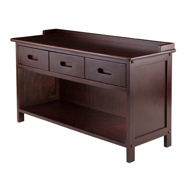 38.25" Solid Walnut Wood 3-Drawer Bench with Storage - N/A