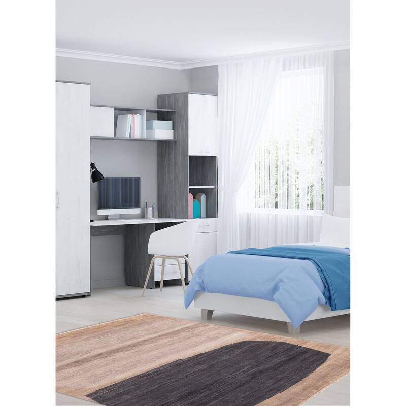 ECARPETGALLERY Hand-knotted Pak Finest Gabbeh Light Grey Wool Rug - 5'0 x 6'10