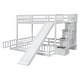 preview thumbnail 14 of 16, Twin Over Full Bunk Bed with Slide & Storage Staircase and Safety Guardrails (250lb Capacity)