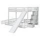 preview thumbnail 5 of 16, Unique Bunk Bed with Slide, Twin Over Full Bunk Bed with Slide