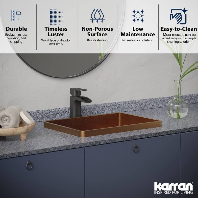 Karran USA CCT200 Cinox 20" Rectangular Stainless Steel Drop In