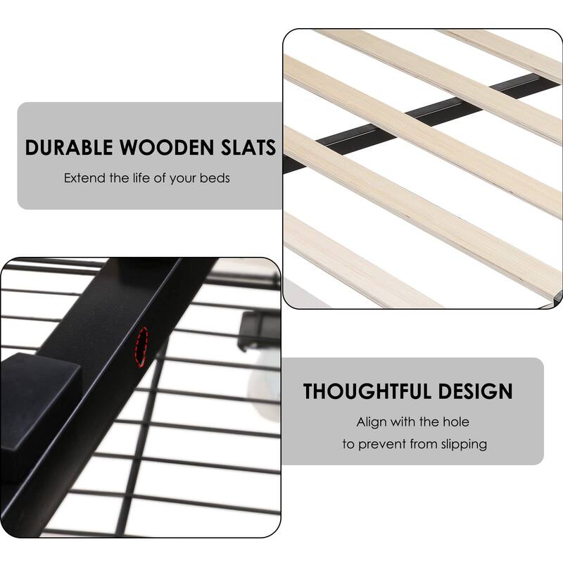 Modern Upholstered Bed Frame with 4 Drawers, Button Tufted Headboard Design, Solid Wooden Slat Support, Easy Assembly