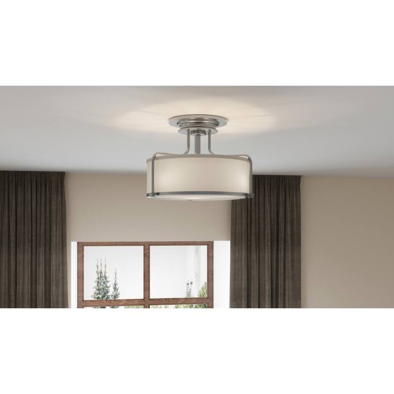 Roseto Clermont 3 Light 18" Wide Semi-Flush Drum Ceiling Fixture