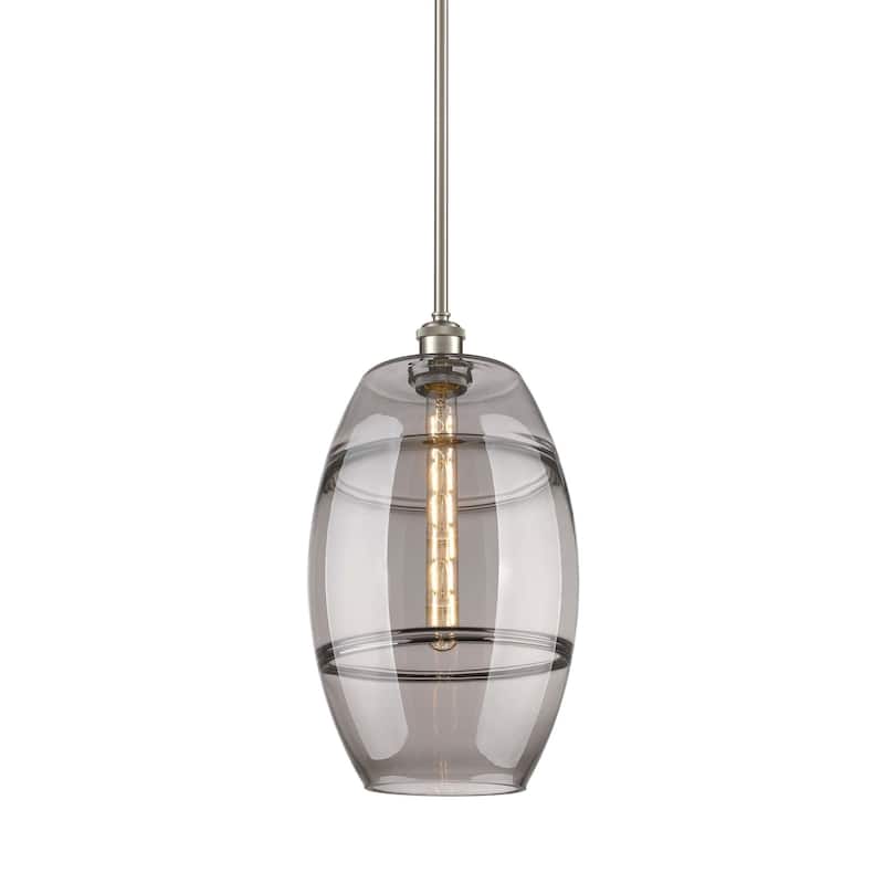 Innovations Lighting 516-1S-19-10 Vaz Pendant Vaz 10" Wide Mini - Brushed Satin Nickel / Light Smoke