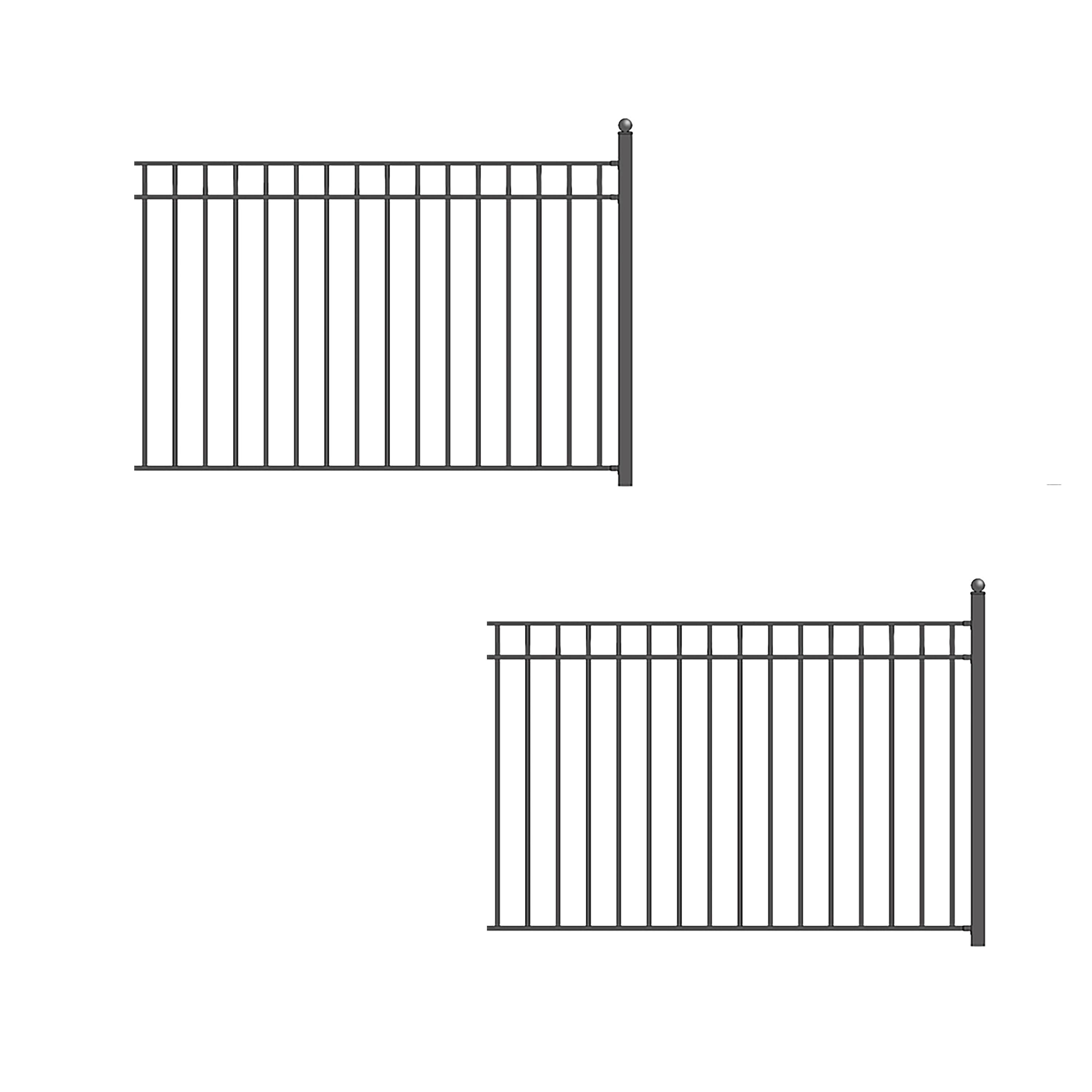 ALEKO Madrid 5 ft. x 8 ft. Black Iron Fence Panel