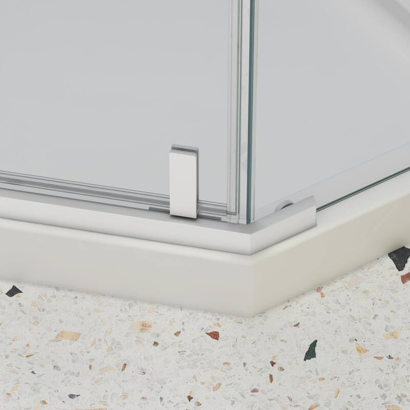 34.75" W x 72" H Aluminum Frameless Shower Enclosure