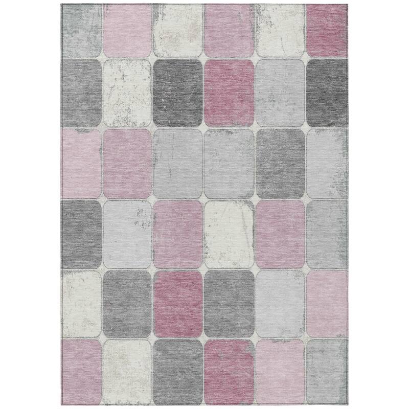HomeRoots Geometric Transitional Rectangle Outdoor Rug