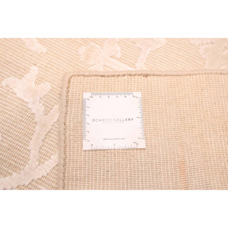 ECARPETGALLERY Hand Loomed Elysian Ivory Viscose, Wool Rug - 8'3 x 11'6