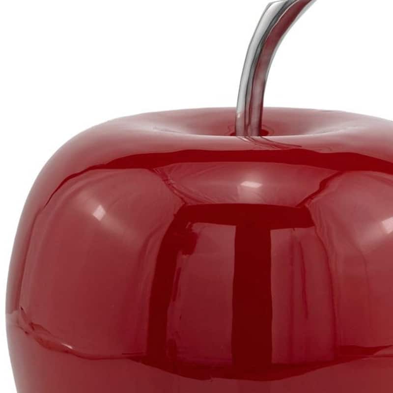 HomeRoots 11" Red Aluminum Decorative Apple Tabletop Sculpture - 10' X '11' X '10