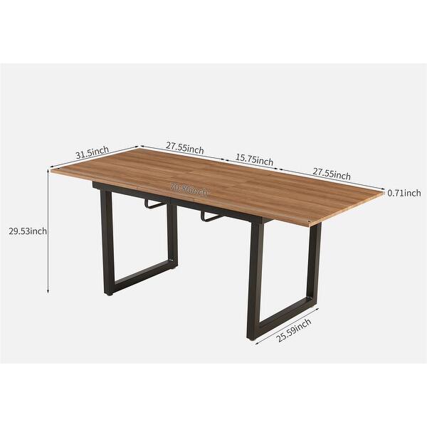 Modern Extendable Dining Table with Metal Leg and MDF Top - Bed Bath ...