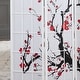 preview thumbnail 7 of 8, Roundhill Furniture Japanese 4-Panel Screen Room Divider, Plum Blossom