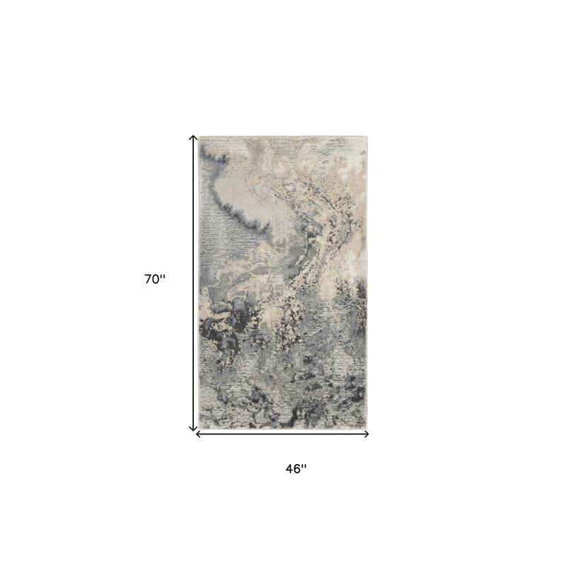 Cakux Power Loomed Abstract Modern Stain Resistant Area Rug By HomeRoots