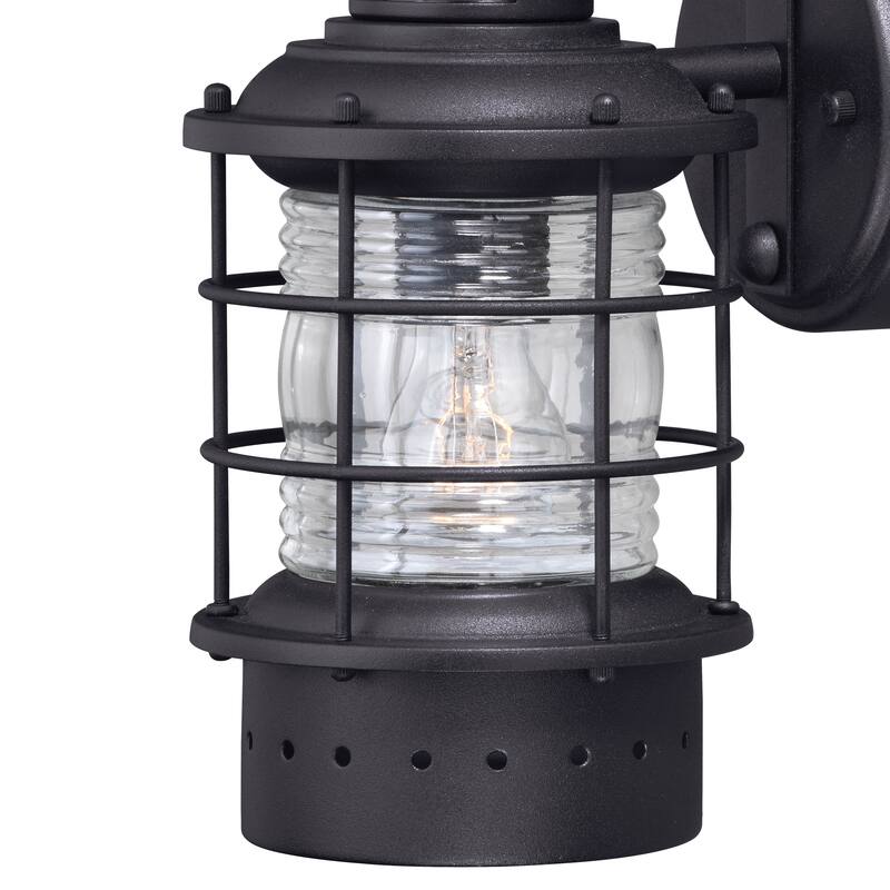 Vaxcel Hyannis Dualux 5.5" Outdoor Wall Light Textured Black - 5.5-in W x 12-in H x 7.5-in D