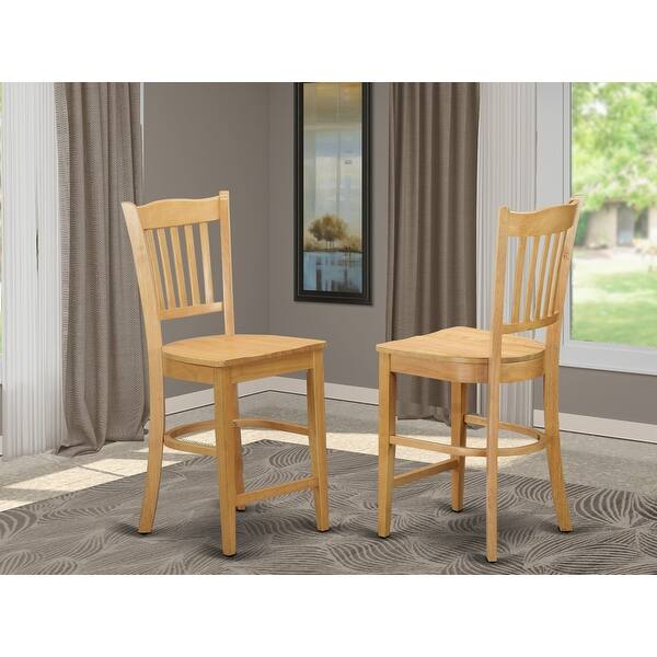East West Furniture Groton Counter Stools With Wooden Seat Set of 2