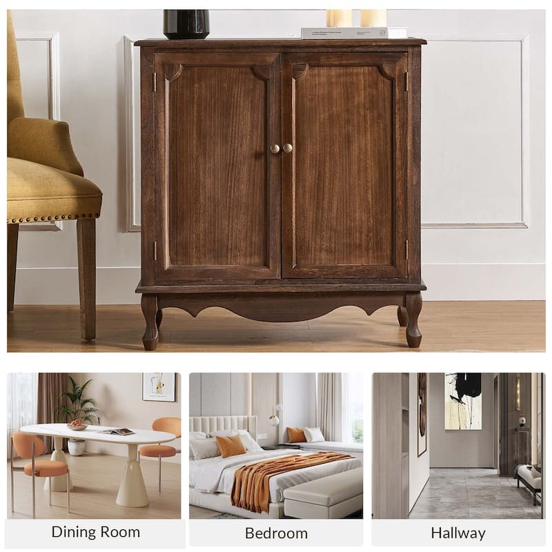 Pallantium 34"Tall-2 Door Farmhouse Style Accent Cabinet by HULALA HOME