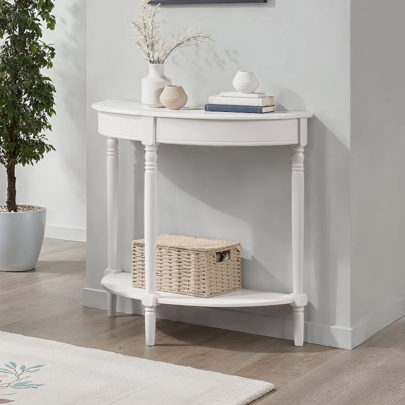 Convenience Concepts French Country Half-Round Entryway Table with Shelf