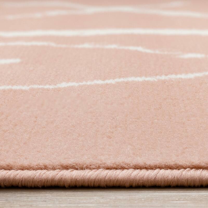 Forte Pink White XO Playing Board Area Rug